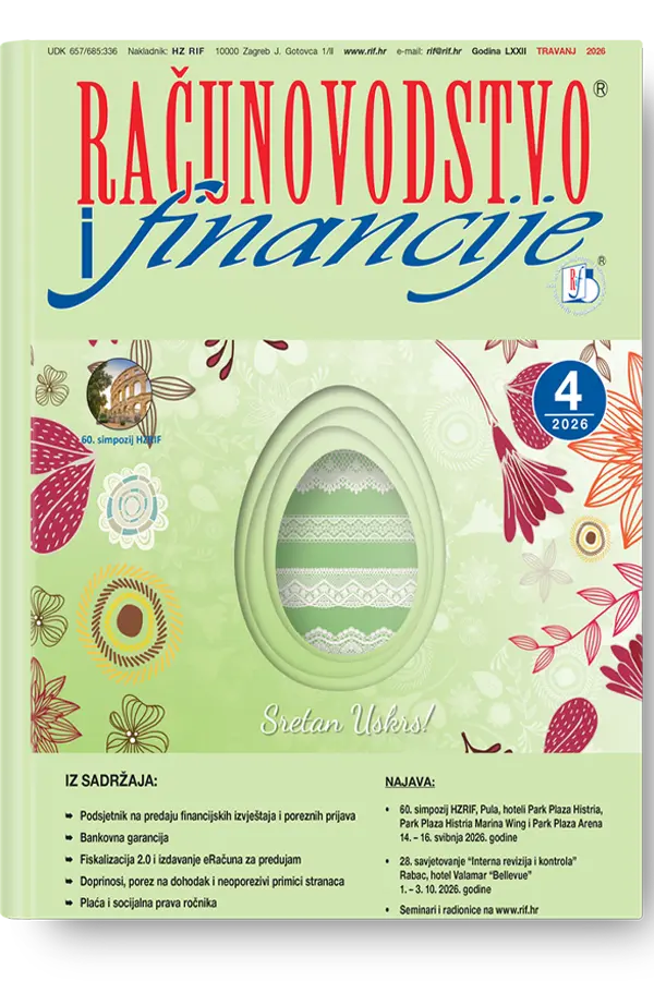 Računovodstvo i financije – travanj 2026.